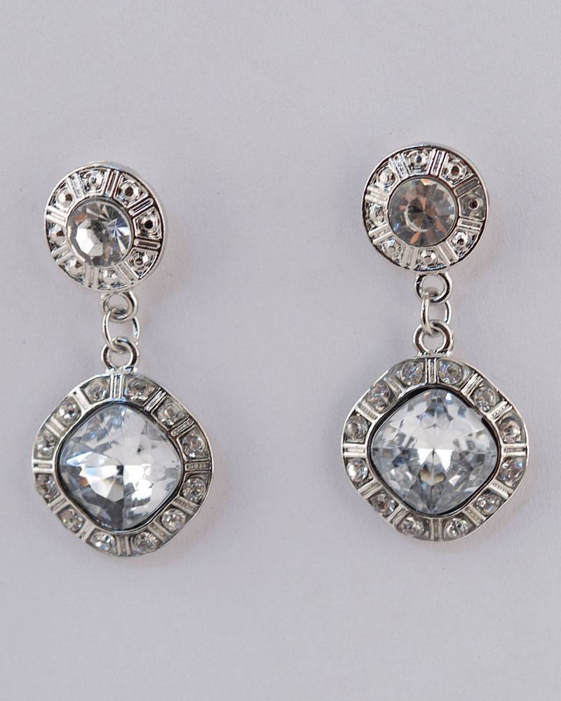 Faux Rhinestone Drop Earrings