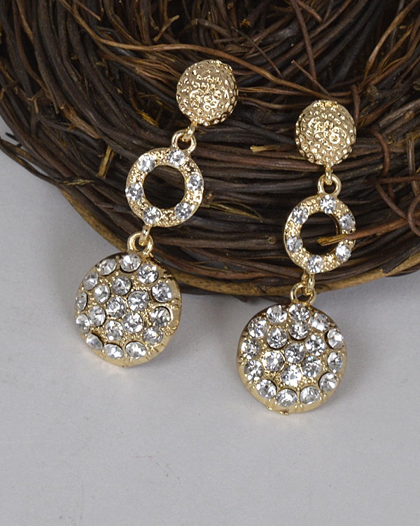 Metal Embellished Stone Studded Drop Earrings id.31467