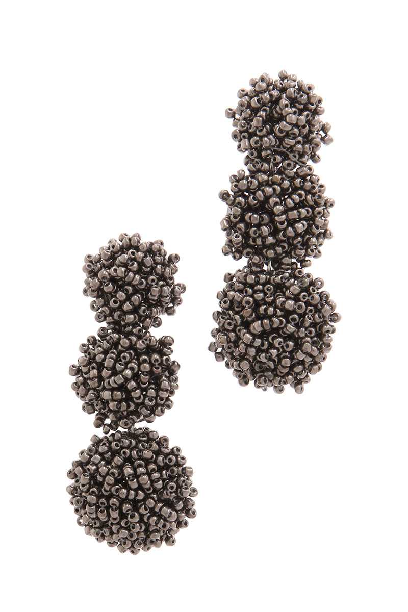 Chunky Beaded Post Drop Earring