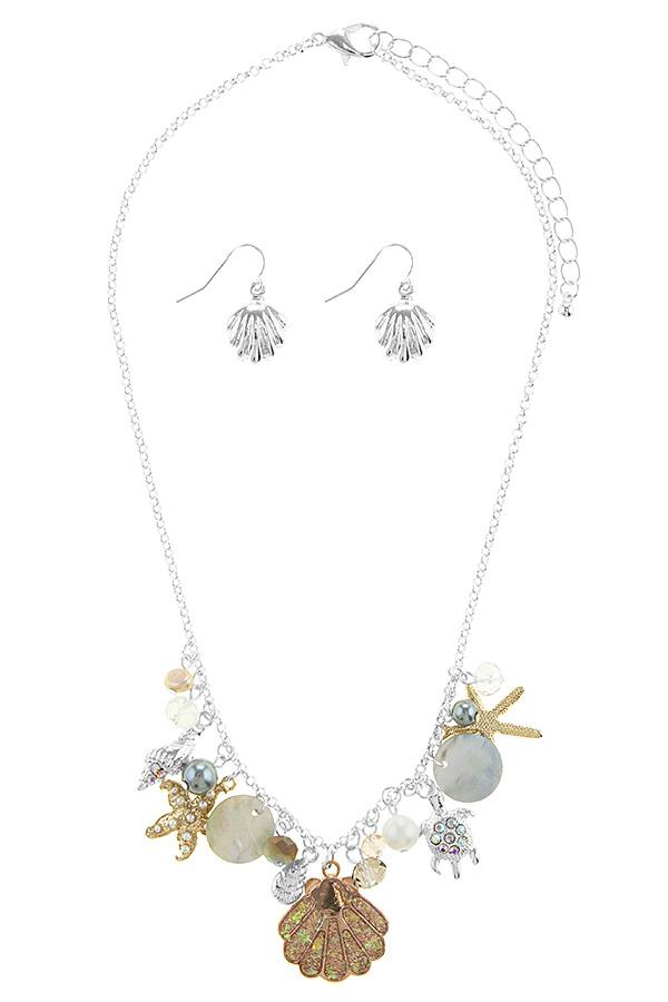 Oversize starfish station necklace set