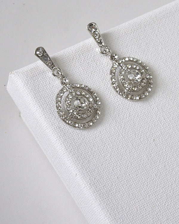 Circular Design Drop Earrings