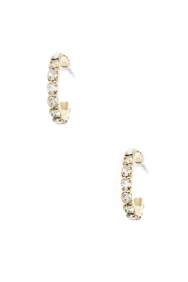 Semi rhinestone hoop earring