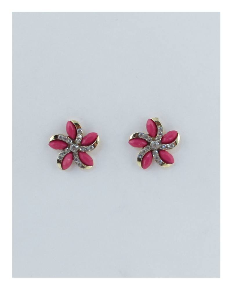 Flower rhinestone stud earrings