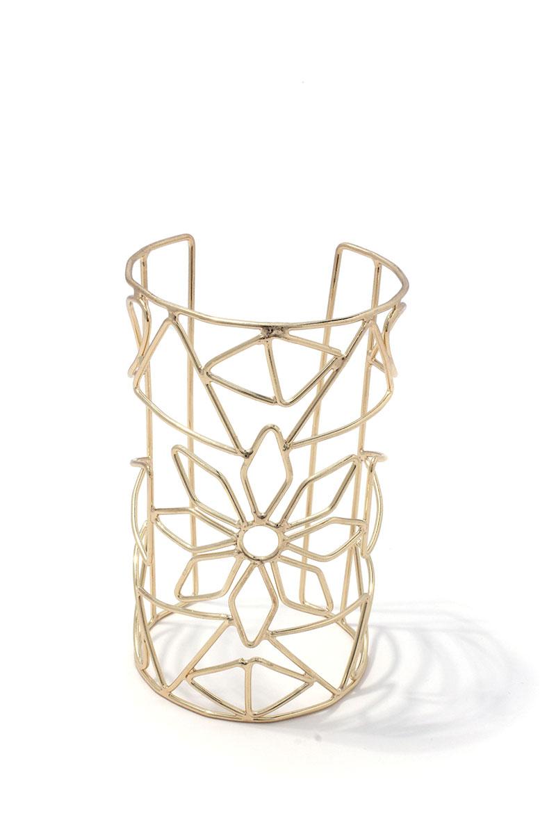 Floral cut out cuff bracelet