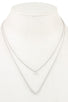 Ladies fashion cz stone v pendant layered necklace