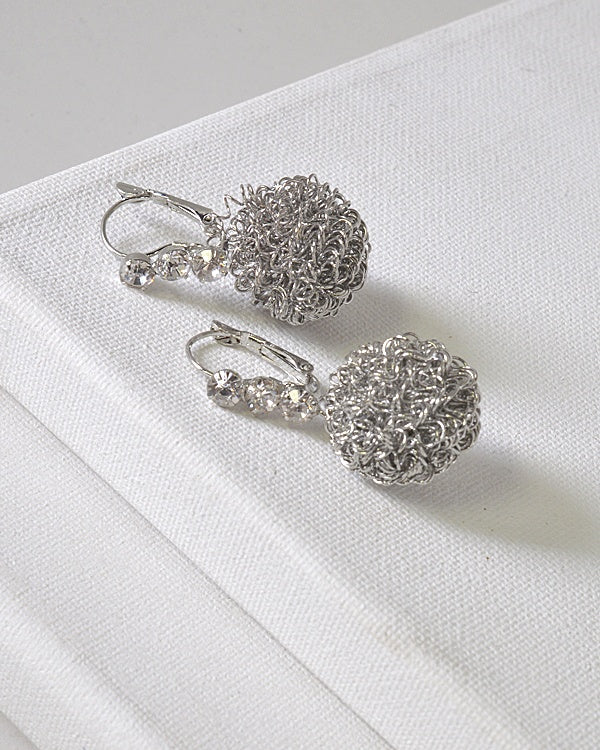 Crystal Studded Metallic Ball Drop Earrings id.31572