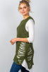 Ladies fashion round neckline sleeveless sweater knit distress sides dress