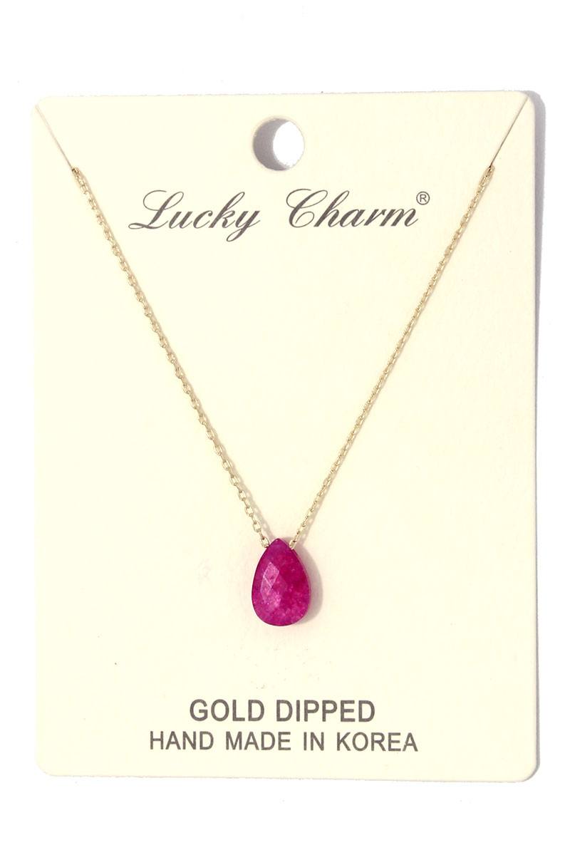 Tear drop charm necklace