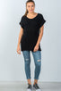 Ladies fashion scoop neckline shortsleeve open knit sweater