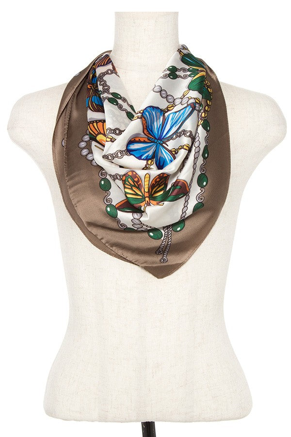 Butterfly mix silk scarf