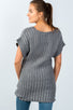 Ladies fashion scoop neckline shortsleeve open knit sweater