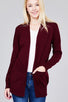 Ladies fashion long dolmen sleeve open front w/pocket sweater cardigan