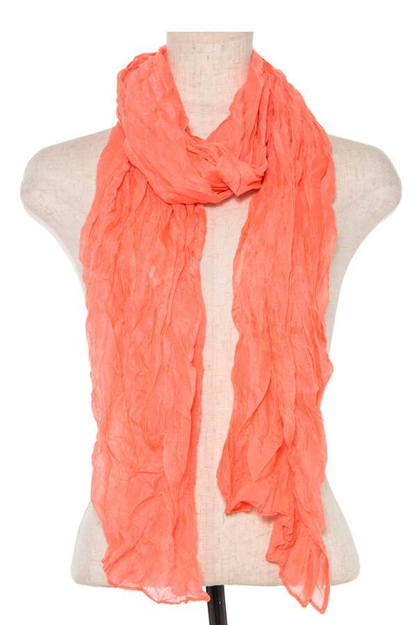 Wrinkled solid oblong scarf