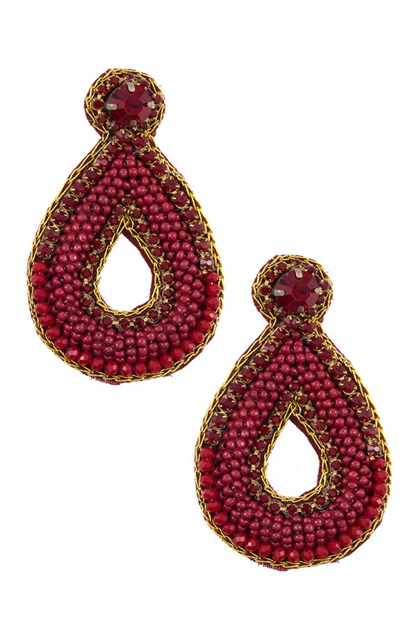 Mix jewel beaded teardrop earring