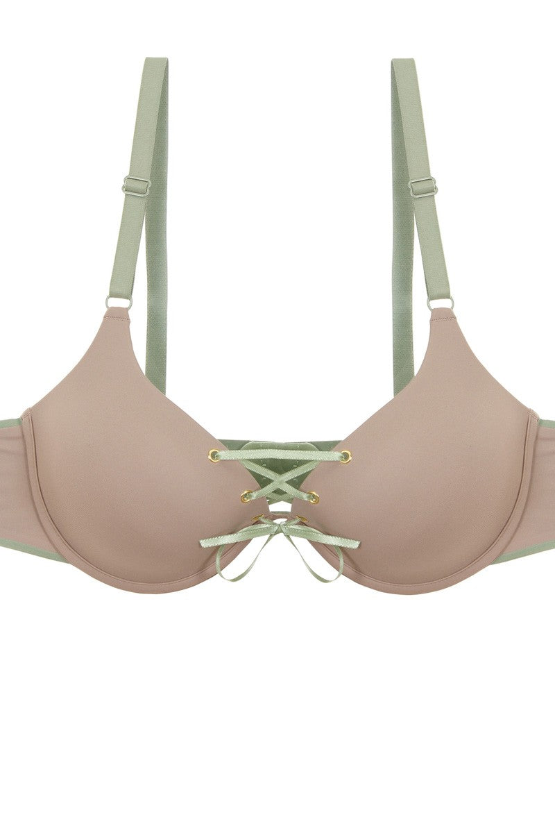 Ladies two tone tie up bra