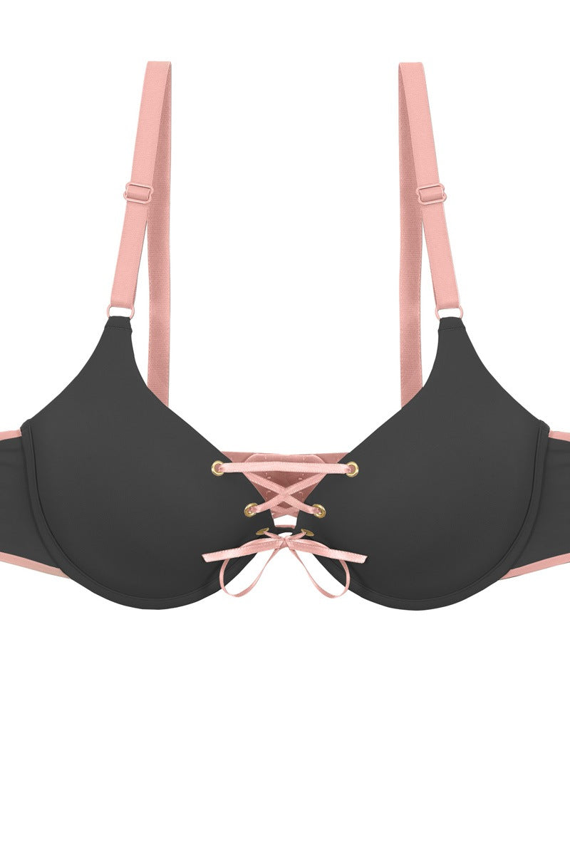 Ladies two tone tie up bra