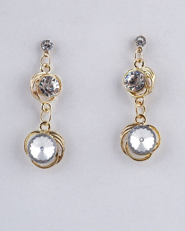 Interlinked Circular Double Drop Earrings