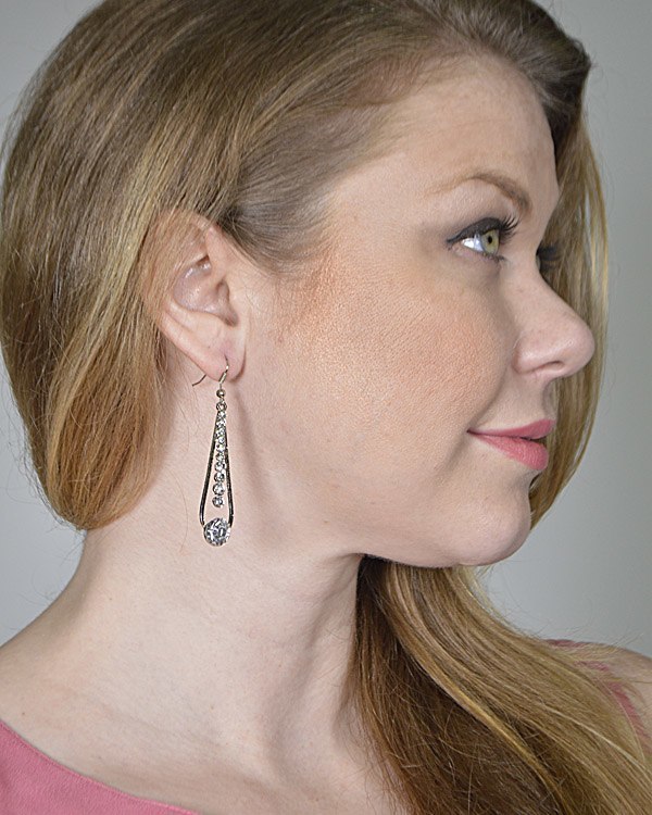 Crystal Studded Teardrop Earrings