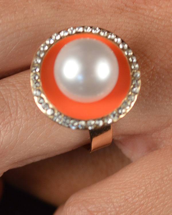 Faux Pearl Rhinestone Ring