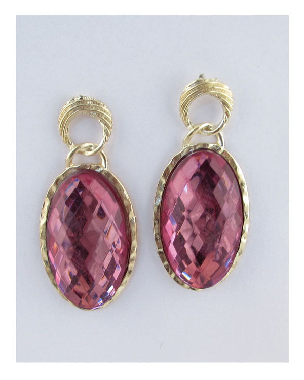 Faux crystal oval drop earrings