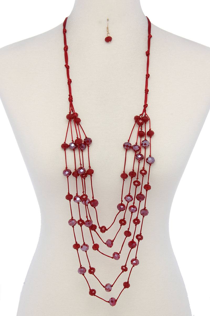 Beaded multi layered necklace