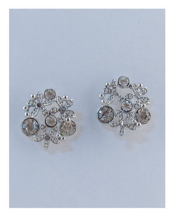 Multi rhinestone stud earrings