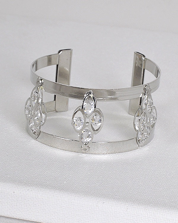 Crystal Embellished 3D Design Cuff Bracelet