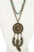 Dream catcher gemstone bead necklace set