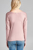 Ladies fashion plus size long dolman sleeve v-neck rayon spandex knit top