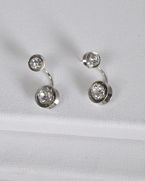 Metallic Crystal Inset Ear Cuffs