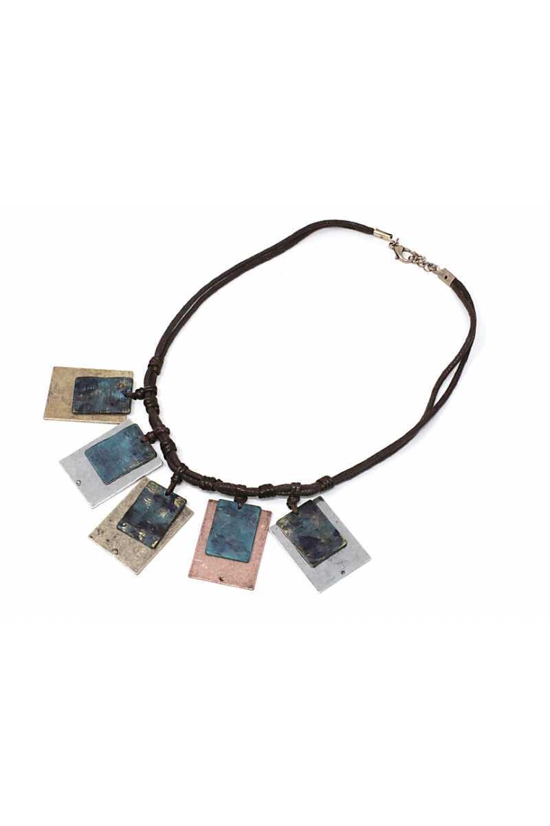 Double square shape necklace