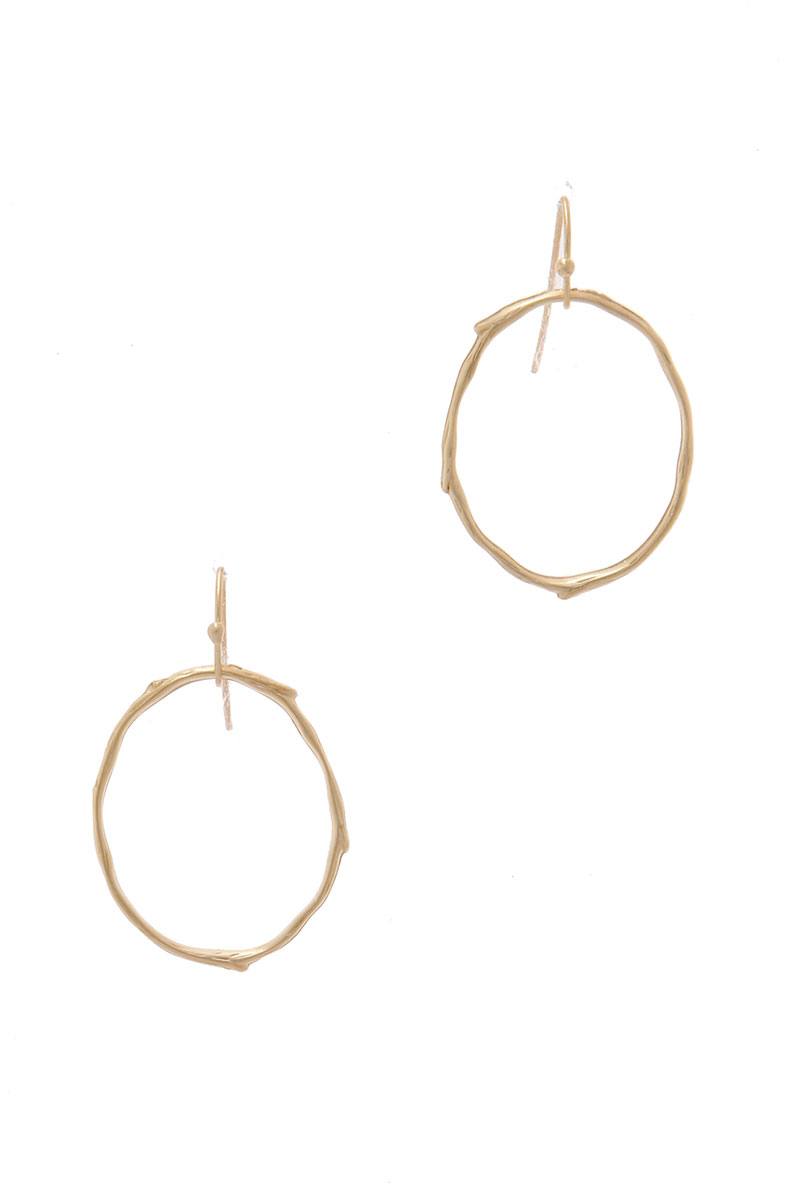 Textured Metal Circle Drop Earring