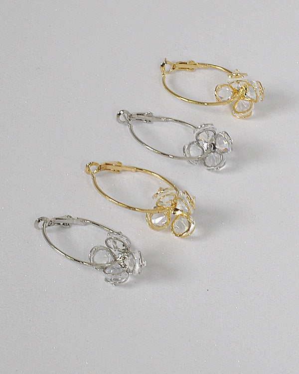 Dangler Crystal Hoops Earrings