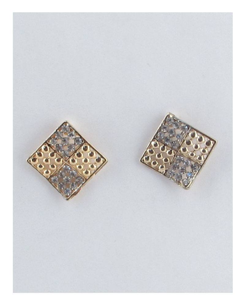 Four square diamond shape earrings