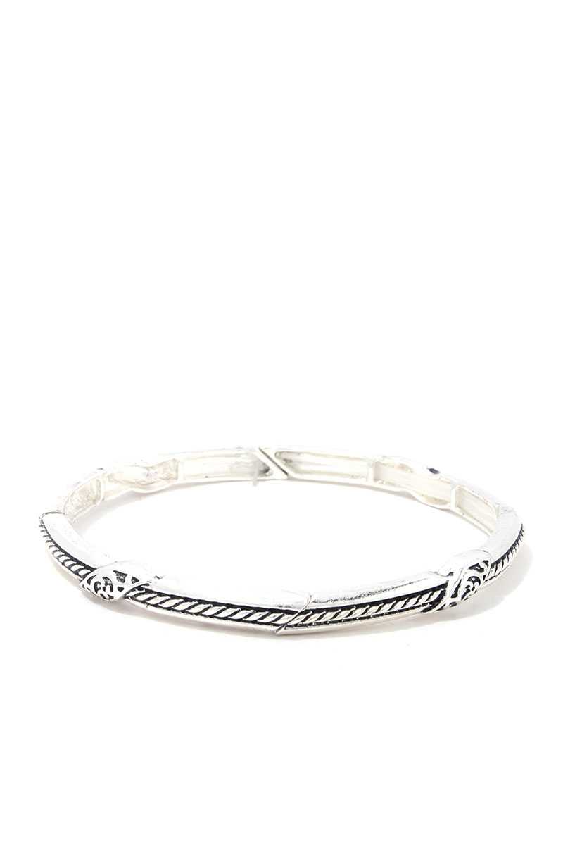 Rope Pattern Metal Stretch Bracelet