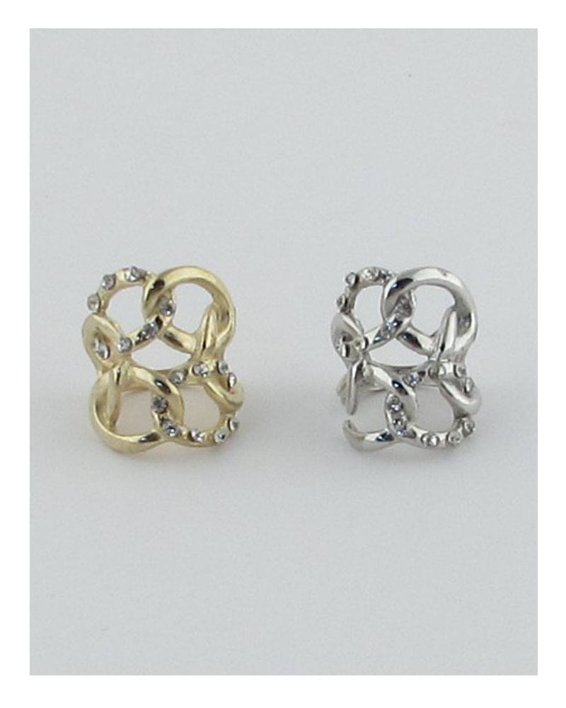 Bold knot ring w/rhinestones