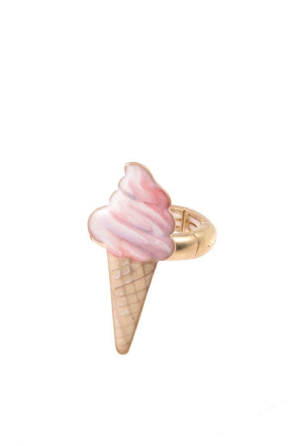 Ladies fashion ice cream stretch ring