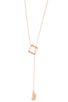 Square lariat pendant necklace