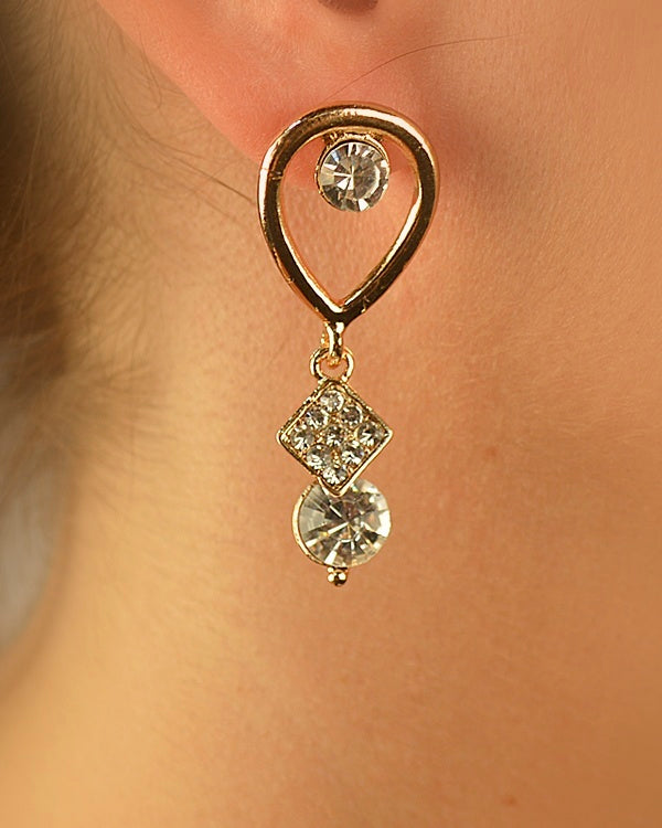 Teardrop Dangler Earring with Rhinestone Accents