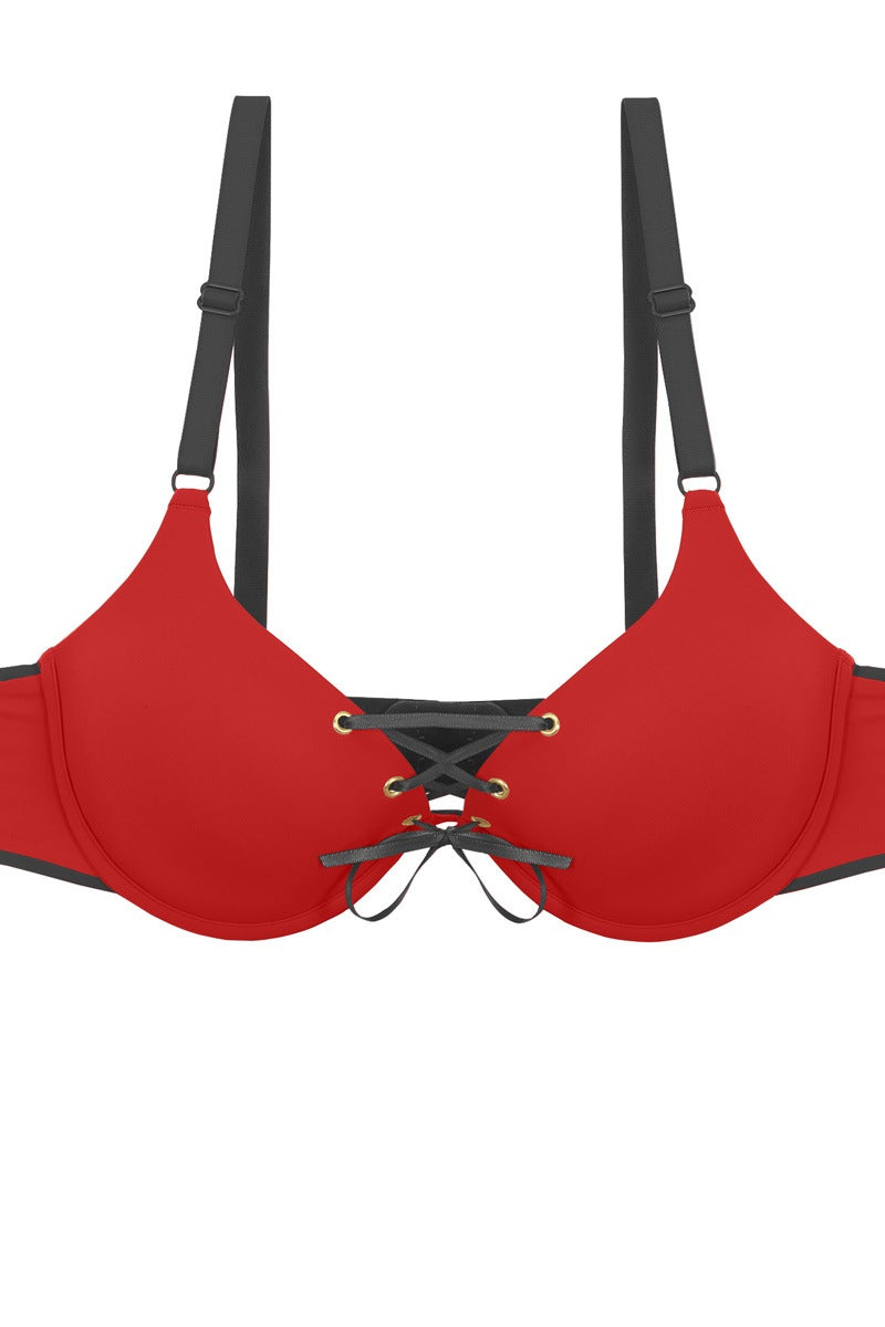 Ladies two tone tie up bra