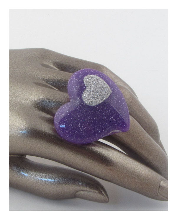 Adjustable heart shaped ring