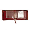 Leather Cardholder Zip Around Wallet - Red