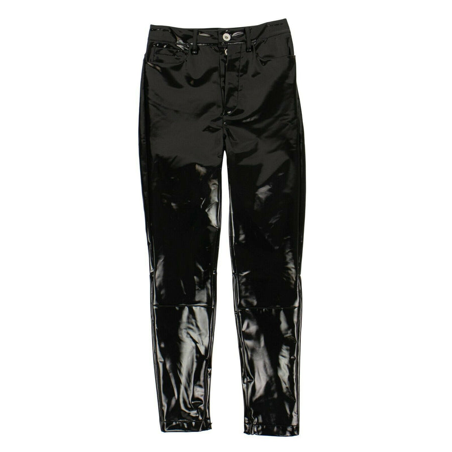 Latex High Waisted Skinny Jeans Pants - Black