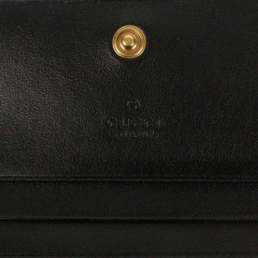 GG Marmont Leather Card Case Wallet - Black