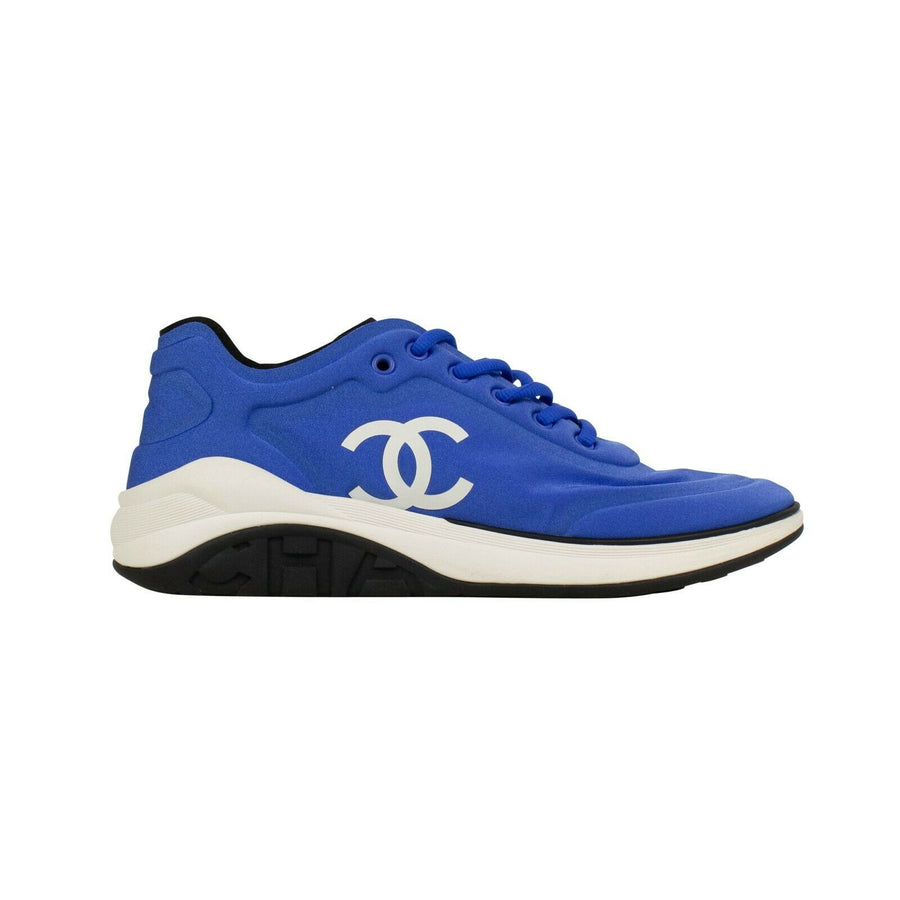 Lycra Lace Up Low-Top Sneakers - Blue