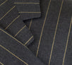 Striped Wool 3 Button Suit - Gray