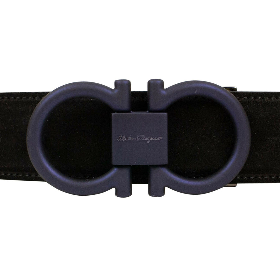 Double 'Gancini' Buckle Belt - Black