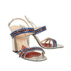 Women's Bertie Crystal Embellished Leather Sandal Pumps - Silver / Blue / Red