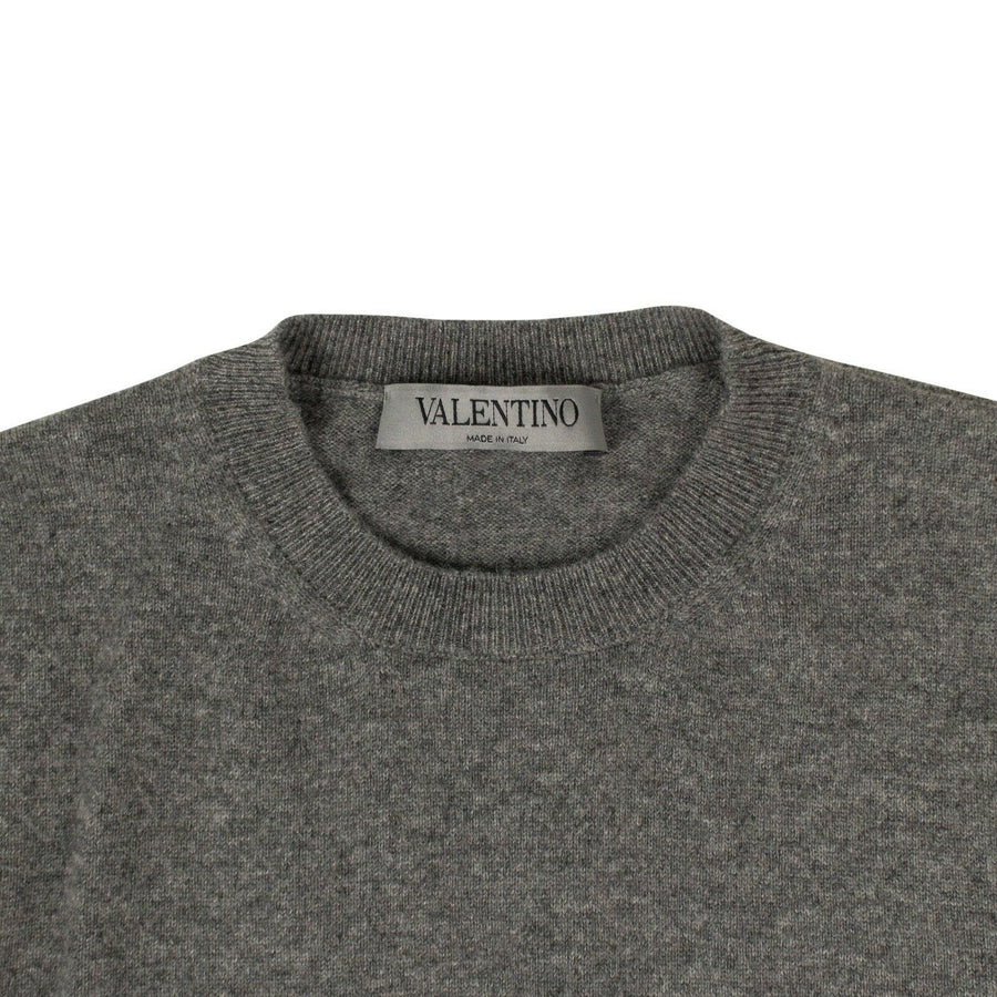 Cashmere Tree Design On Back Sweater - Gray / Maroon