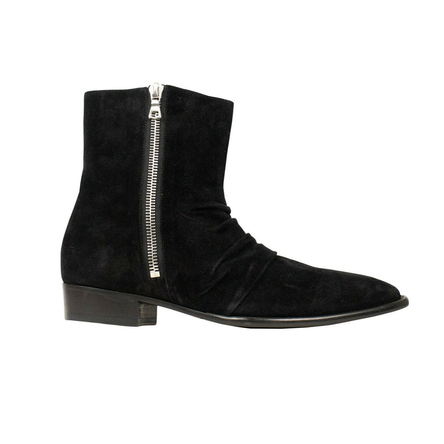 Stack Boot Suede Boot - Black